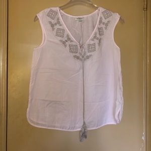BANANA REPUBLIC Short Sleeve Blouse with Tassel